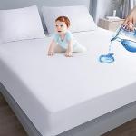 Waterproof Mattress Protector King Size,Mattress Cover Protector, Smooth Top Mattress Protector for Kids, Breathable Skin Friendly and Noiseless Fitted Sheet,King Size,Polyester