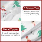 Christmas Duvet Cover King Size Set - Extra Soft King Duvet Cover with 2 Pillow Shams - Holiday Xmas Bedding w/ Zipper Closures & Ties - Comfy, Cozy Breathable Bed Set - 104 x 90, Christmas Tree Print