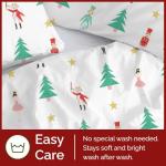 Christmas Duvet Cover King Size Set - Extra Soft King Duvet Cover with 2 Pillow Shams - Holiday Xmas Bedding w/ Zipper Closures & Ties - Comfy, Cozy Breathable Bed Set - 104 x 90, Christmas Tree Print