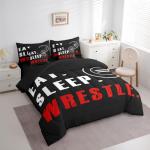 Feelyou Wrestle Comforter Set 7 Piece Full Size Sports Theme Bedding Set for Kids Boys Girls Teens Room Wrestling Decor Bed in A Bag Soft Boys Bed Set with Sheets, Pillowcases, Pillow Covers