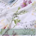 URBONUR Floral Duvet Cover Set Twin Size 3-Pieces Egyptian Cotton Percale Weave Garden Chic Flowers Comforter Bedding Set, Soft and Breathable Duvet Covers with Button Closure