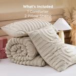 Bedsure Boho Tufted King Comforter Set - Beige Boho Bedding Comforter Sets, 3 Pieces Farmhouse Shabby Chic Embroidery Bed Set, Soft Fluffy Cozy Arch Pattern Comforter for All Seasons