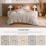Bedsure Boho Tufted King Comforter Set - Beige Boho Bedding Comforter Sets, 3 Pieces Farmhouse Shabby Chic Embroidery Bed Set, Soft Fluffy Cozy Arch Pattern Comforter for All Seasons