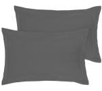Royale Linens Pillow Shams 2 Pack Standard Size 20x26 Inch- Brushed 1800 Microfiber - Bed Pillow Shams, Wrinkle Resistant Super Soft and Cozy- Back Overlap Closure - Oxford Pillowcase (Standard, Grey)