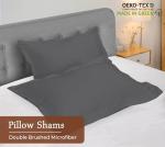 Royale Linens Pillow Shams 2 Pack Standard Size 20x26 Inch- Brushed 1800 Microfiber - Bed Pillow Shams, Wrinkle Resistant Super Soft and Cozy- Back Overlap Closure - Oxford Pillowcase (Standard, Grey)
