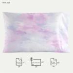Heritage Kids 3-Piece Twin Sheet Set,Purple Watercolor Tie-Dye Design,Includes Fitted Sheet, Flat Sheet & Pillowcase,Soft Microfiber Bedding for Girls & Teens