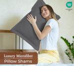 Royale Linens Pillow Shams 2 Pack Standard Size 20x26 Inch- Brushed 1800 Microfiber - Bed Pillow Shams, Wrinkle Resistant Super Soft and Cozy- Back Overlap Closure - Oxford Pillowcase (Standard, Grey)