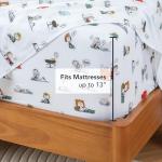 Berkshire Blanket Peanuts® Kids Sheet Set, Full Size - 4 Pieces, Peanuts® Sleeping Colorized Sheet Scale White, Cute Character Snoopy Printed Soft Microfiber Bed Sheets