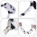 Jmkcoz Halloween Dalmatian Costume Set Puppy Dog Ear Headband and Tail Velvet Choker Stickers for 100 Days of School Dress Up (Style 1)