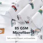 Berkshire Blanket Peanuts® Kids Sheet Set, Full Size - 4 Pieces, Peanuts® Sleeping Colorized Sheet Scale White, Cute Character Snoopy Printed Soft Microfiber Bed Sheets