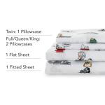 Berkshire Blanket Peanuts® Kids Sheet Set, Full Size - 4 Pieces, Peanuts® Sleeping Colorized Sheet Scale White, Cute Character Snoopy Printed Soft Microfiber Bed Sheets