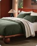 Olive Green Cotton Duvet Cover King Set