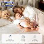 Queen Waterproof Mattress Protector - Noiseless, Breathable, Machine Washable Fitted Mattress Cover with Deep Pocket up to 18”