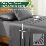 Ivellow 100% Egyptian Cotton Sheets King Size Set - 1200 Thread Count 6 PC 18" Deep Pocket King Size Bed Sheet Set，Durable Hotel Quality Luxury Soft Breathable Grey Cooling Sheet Sets Bedding