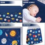 Rtteri 4 Pieces Baby Crib Bedding Set, Nursery Bedding Standard Size Soft Baby Bedding Set Including Crib Skirt, Blanket, Sheet and Diaper Stacker for Girls and Boys(Space)