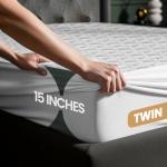 Utopia Bedding Waterproof Mattress Protector Twin Size, Premium 3D Air Soft Fabric Mattress Cover, Fits 15 Inches Deep, Breathable, Fitted Style with Stretchable Pockets