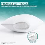 Utopia Bedding 8 Pack Waterproof Pillow Protectors with Zipper King Size (White), Bed Bug and Dust Mite Proof Pillow case Covers, Moisture Wicking Pillow Encasements 20 x 38 Inches