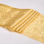 Cobedzy Gold Satin Bed Runner for King Size Beds(1.8m), 50 x 240cm(20" x 94") Jacquard Bed Scarf Satin Bedding Scarves for Hotel, Home, Guesthouse