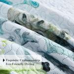 Tritard 3 Piece Coastal Beach Quilt Set Full/Queen Size Ocean Beach Themed Bedding Set Microfiber Lightweight Bedspread Coverlet with 2 Shams Starfish Coral Bed Covers for All Season, 90''x96''