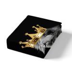 Wild Lion Animal Duvet Cover Queen Size,Golden Crown Print King and Queen Theme Bedding Set for Xmas Bedroom, Tropical African Style Microfiber Comforter Cover with 2 Pillowcases (No Comforter)