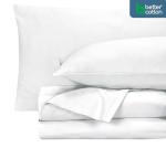 ROYALE LINENS 400 Thread Count 100% American Grown Cotton 4 Piece Sateen Full Sheet Set - 1 Fitted Sheet, 1 Flat Sheet, 2 Pillow case - White Full Bedsheet - Cotton Sheets - (Full, Signature White)
