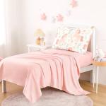 Wake In Cloud - Toddler Bedding Set for Girls, Cute Unicorn Floral Botanical, 4 Pieces Soft Crib Bed Set Including Comforter, Sheets and Pillowcase, Light Cream