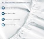 ROYALE LINENS 400 Thread Count 100% American Grown Cotton 4 Piece Sateen Full Sheet Set - 1 Fitted Sheet, 1 Flat Sheet, 2 Pillow case - White Full Bedsheet - Cotton Sheets - (Full, Signature White)