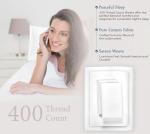 ROYALE LINENS 400 Thread Count 100% American Grown Cotton 4 Piece Sateen Full Sheet Set - 1 Fitted Sheet, 1 Flat Sheet, 2 Pillow case - White Full Bedsheet - Cotton Sheets - (Full, Signature White)