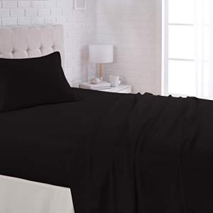 Twin Black Microfiber Bed Sheet Set