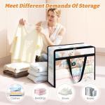 BlissTotes 4 Pack Clear Clothes Storage Bags, Moving Bags, Foldable Blanket Storage Under Bed Storage Containers with Sturdy Zipper and Handle for Clothing, Comforter, Bedding, Sheet (40L)