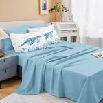 Sea Turtle Comforter Ocean Theme Bedding Set Full Size Bed in a Bag 8 Pieces Bed Set with 1 Ocean Comforter, 1 Blue Flat Sheet, 1 Fitted Sheet, 4 Pillowcases, 1 Cushion Cover(Sea Turtle, Full)