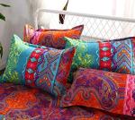 Boho Queen Duvet Cover Set with Colorful Print