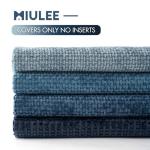 Neutral Blue 18x18 Chenille Throw Pillow Covers