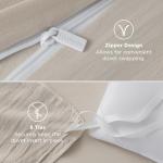 Bedsure Duvet Cover Queen Size - 3 Pieces Prewashed Cotton-Like Extra Soft Bedding Set, Includes 1 Duvet Cover 90x90 Inches with Zipper Closure & 2 Pillow Shams, Linen, Comforter Not Included