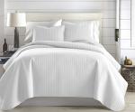 Bright White King Quilt Set with 2 Shams