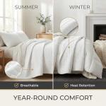 Bright White King Quilt Set with 2 Shams