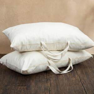 100% Cotton Canvas Pillow Storage Bags – 2 Pack