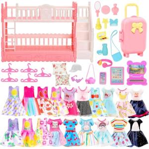 Mini Bunk Bed Set with Dresses and Accessories