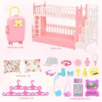 Mini Bunk Bed Set with Dresses and Accessories