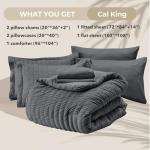 California King Seersucker Comforter Set, 7 Pieces