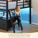 Twin Low Loft Bed with Storage and Lights