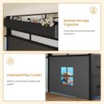 Twin Low Loft Bed with Storage and Lights
