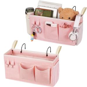 Pink Bedside Caddy Organizer for Bunk Beds