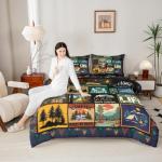 Erosebridal Camping Themed Twin Comforter Set