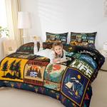 Erosebridal Camping Themed Twin Comforter Set
