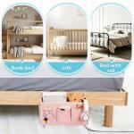Pink Bedside Caddy Organizer for Bunk Beds
