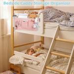 Pink Bedside Caddy Organizer for Bunk Beds
