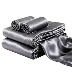 Cozy Dark Gray Satin Queen Sheet Set