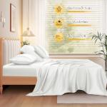 Split King Satin Sheets Set - Silky White 4Pcs