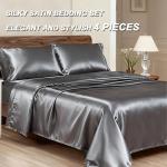 Cozy Dark Gray Satin Queen Sheet Set